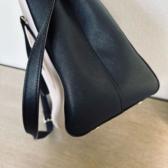Kate Spade Black Pastel Color Block Leather Tote Shoulder Bag Purse - Picture 4 of 14